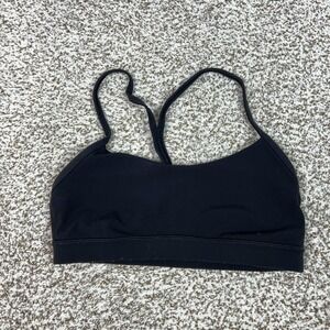 Lululemon Sports Bra Womens 8 Black Racerback Yoga Gym Workout Athletic‎ Logo